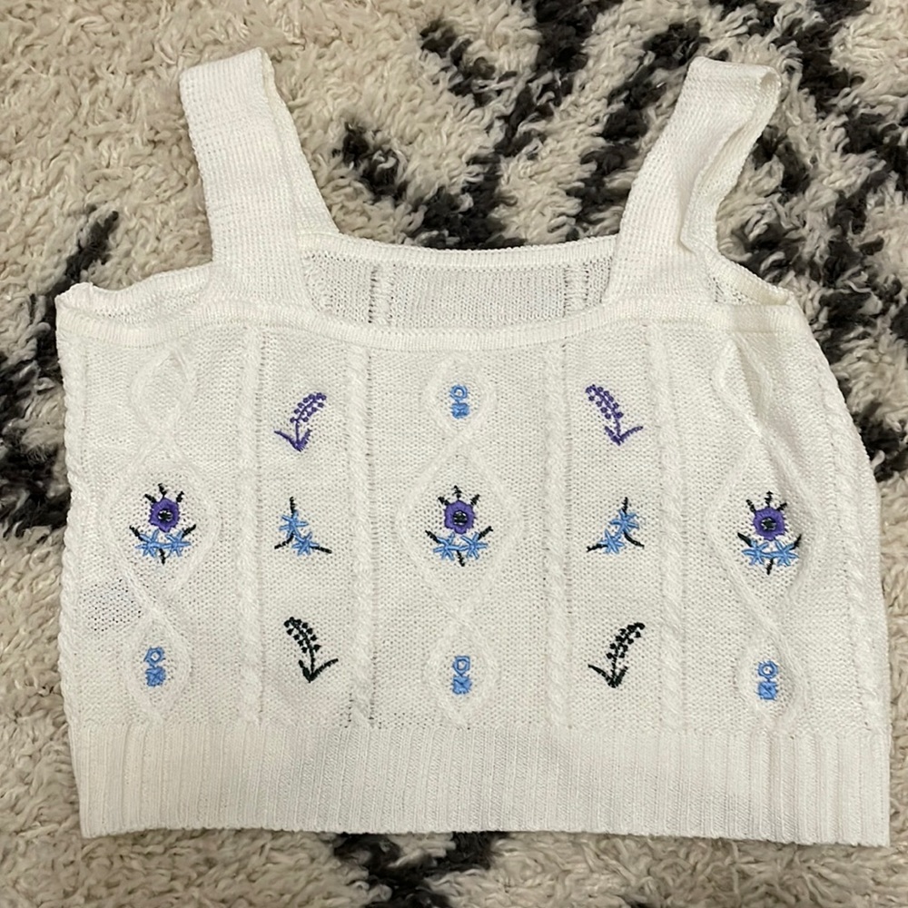 White floral top